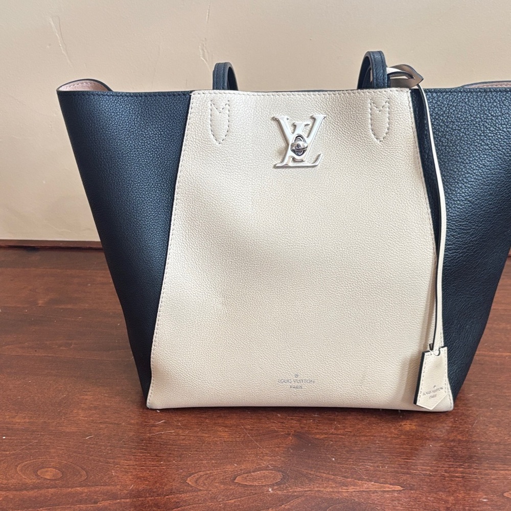 Louis Vuitton Two-Tone Black and Cream Tote